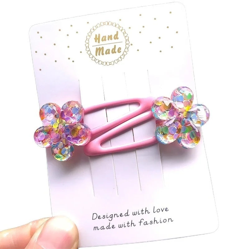 2PCS Cute Star Flower Grape Cartoon Princess Headwear Kids Elastic Hair Bands Baby Headdress Children Ropes Girls Accessories