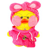 30Cm Lalafanfan Yellow Duck Plush Animal Clothes Rose Red Series Kawaii Cute Hoodie Sweater Bag Glasses Headdress Children Gifts