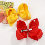 Load image into Gallery viewer, 2Pcs/lot 6''Solid Color Grosgrain Ribbon Bows Hair Clips For Cute Girls Large Handmade Hairpins Barrettes Kids Hair Accessories
