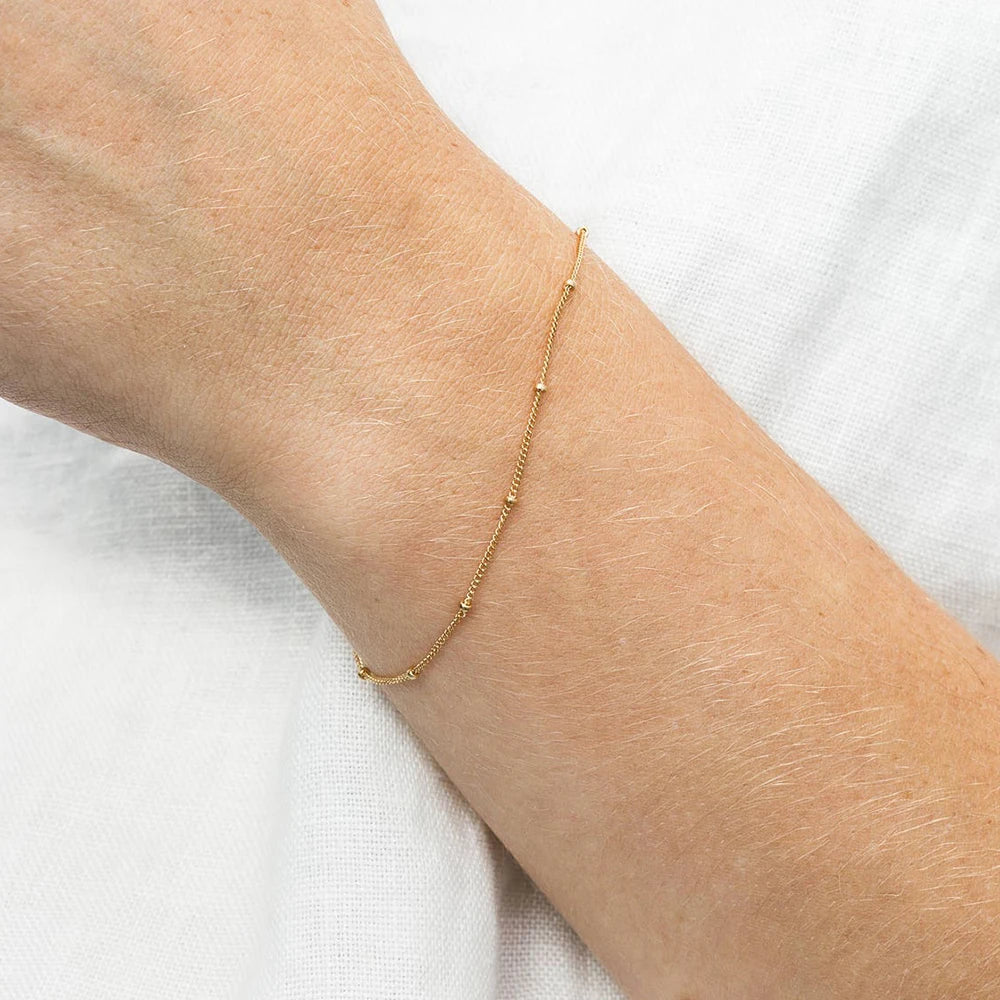 eManco Simple Women's Ball Chain Bracelet Jewelry Layered Fine Bead Chain Bracelet Ladies Stainless Steel Chain