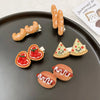 DIY Novelty Cute Egg Tart Hair Side Duckbill Clips Creative Simulated Food BB Hairpins Kids Girls Hairpins Jewelry