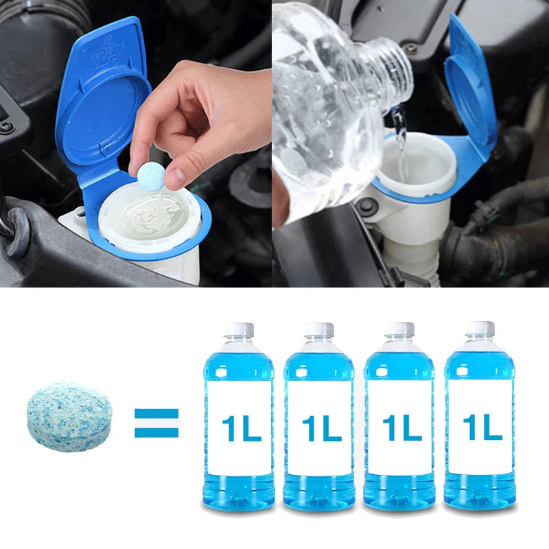 20/40Pcs Car Solid Cleaner Windscreen Cleaner Wiper Effervescent Tablets Auto Glass Water Toilet Cleaning Car Accessories