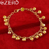 ALIZERO 18K Gold Small Bell Beads Bracelet Chain For Women Jewelry Fashion Charm Accessories Wedding Gift