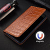 Cases For SAMSUNG Galaxy S24 S23 S22 S21 S20 Plus Ultra FE 5G Crocodile Flip Case Cowhide Genuine Leather Magnetic Wallet Covers