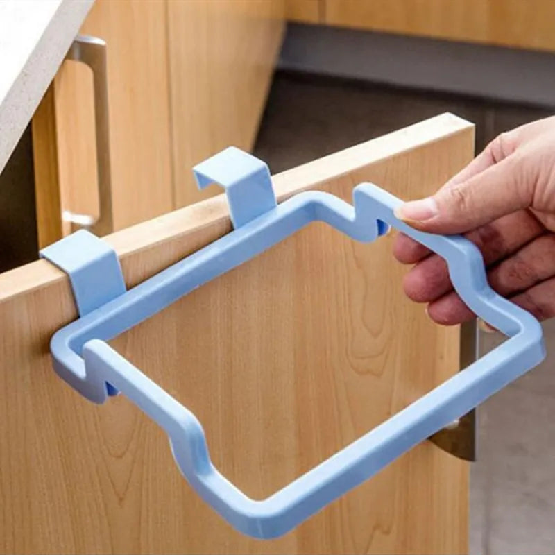 Trash Rack Storage Garbage Bag Holder Cupboard Door Back Kitchen Garbage Rubbish Bag Cabinet Hanging Trash Rack Kitchen Orgnizer