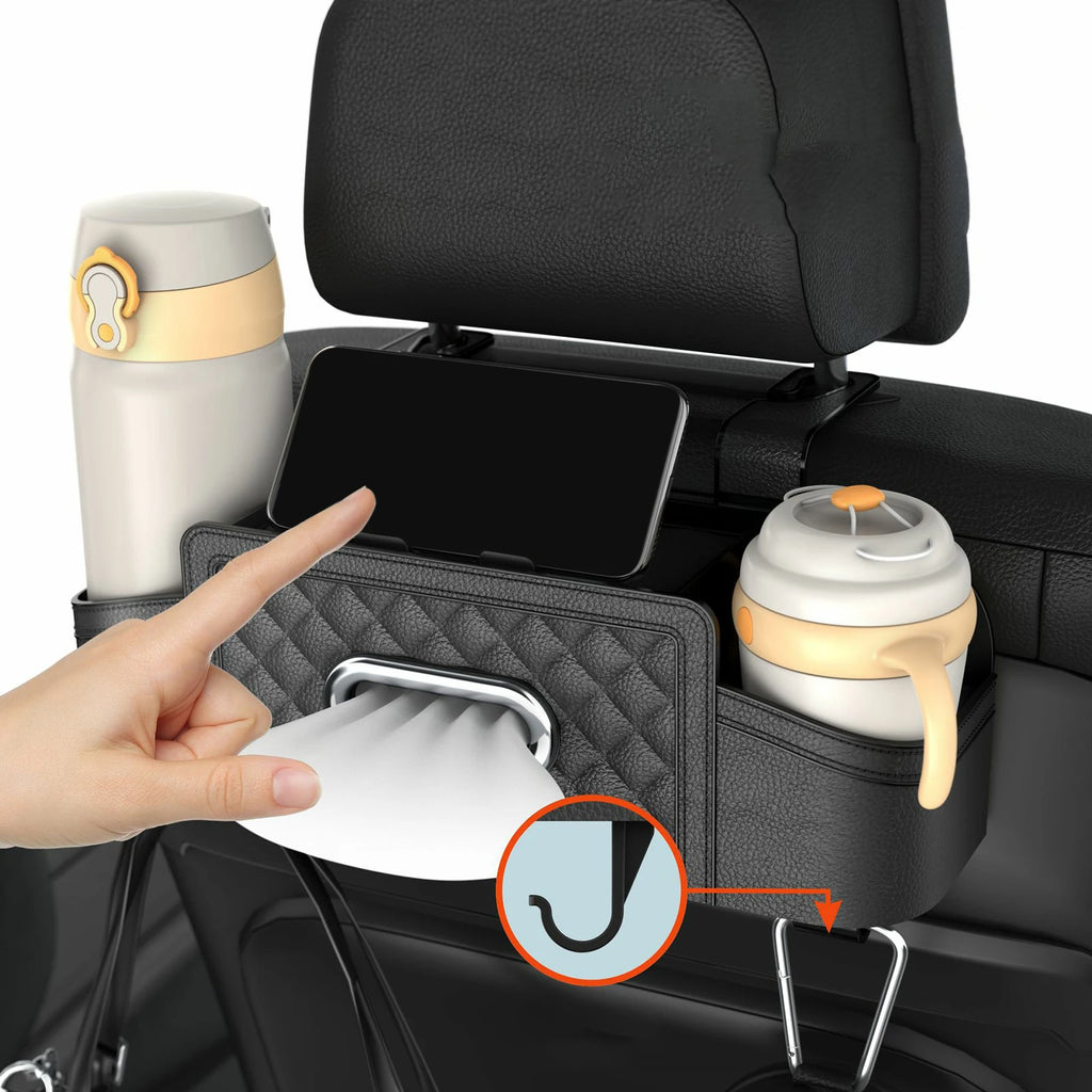 Car Headrest Backseat Organizer Automotive Accessories Auto Back Seat Paper Box Multifunctional Back Seat Storage Box Tissue Box