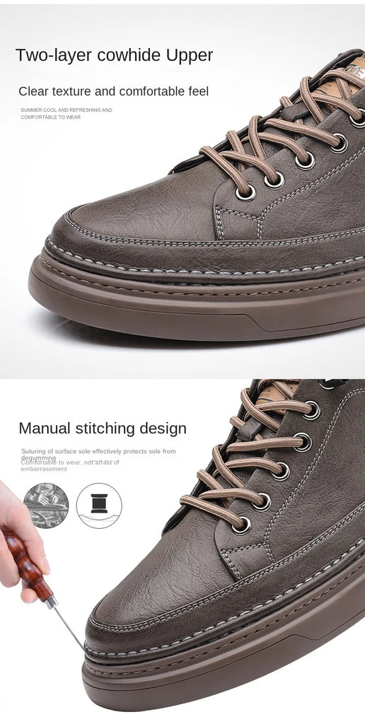 Italian Genuine Leather Casual Shoes Men's Lace Up Oxford Shoes Outdoor Jogging Shoes Office Men's Dress Shoes Sneakers 2023 Man