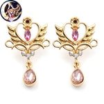 Load image into Gallery viewer, Anime Sailor Moon Charms Crystal Pendant Earrings Gold Color Zircon Women Ear Nails for Girl Jewelry Accessories Party Gifts
