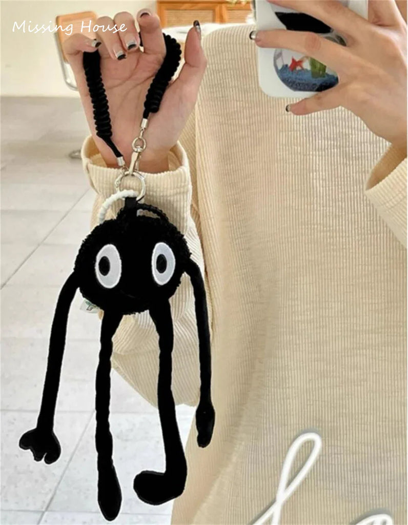 Funny Black Long Leg Big Eyes Doll Keychain Pendant Decorative Accessories Cartoon Home Decro Gift