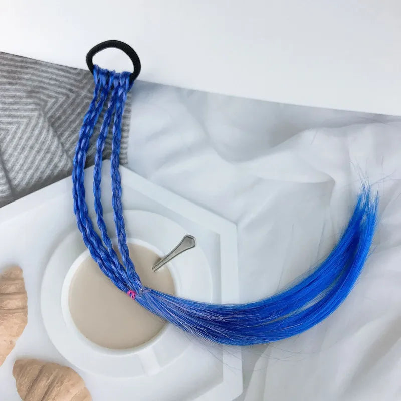 1pcs New Simple Kid Elastic Hair Band Rubber Hair Accessories Kids Wig Headband Girls Twist Braid Rope Headdress Child Gift