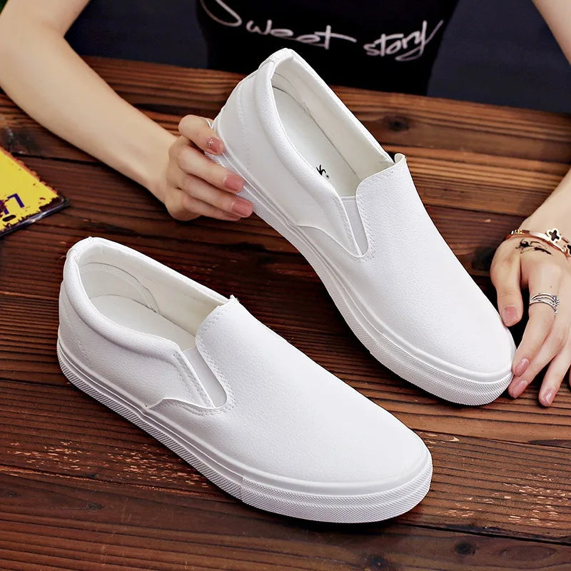 Summer Leisure Men's Feet Set Men's Shoes Fashion Versatile Shallow Mouth White Shoes 2024 New Skateboarding Shoes