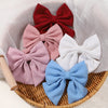 1Pcs Solid Color Cotton Hair Bows With Clip For Children Girls Handmade Hairpins Barrettes Headwear Kids Hair Accessories Gifts