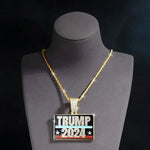 Load image into Gallery viewer, 2024 New Hip Hop Men's TRUMP Letter Pendant Stainless Steel Chain Pendant Necklace For Men Independence Day Jewelry Accessories
