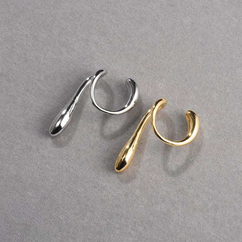 Bilandi Modern Jewelry Hip Hop Cool Style Metallic Gold Color Earcuff Clip Earrings For Women Girl Party Gift 2023 New Design