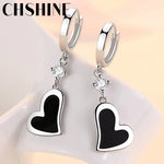 Load image into Gallery viewer, CHSHINE 925 Sterling Silver Heart Earrings For Ladies Wedding Dinner Fashion Party Jewelry
