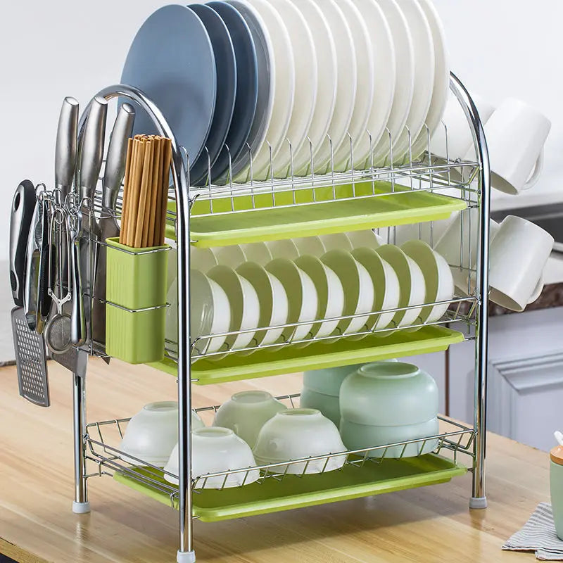 Kitchen Cutlery Storage Box Shelf Plate Tableware Supplies Storage Rack Knife Rack Cupboard Drain Tray Kitchen Household Items