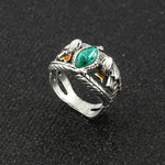 Load image into Gallery viewer, Lord Ring of Barahir, Aragorn, Gondor, Green Crystal Rings, Cosplay Creativity, Personality Jewelry, Gifts for Men
