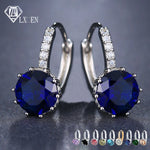 Load image into Gallery viewer, LXOEN Fashion 10 Colors AAA CZ Hoop Earrings For Women Silver Color Crystal Girl Hoops Jewelry Gift Wholesale brinco bijoux
