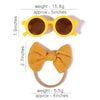 2Pcs/set Kids Summer Round Sunglasses Bows Headband Gift Sets Children Lovely Glasses Protection Hair Accessories for Girls
