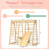 Toddler Climbing Toys Indoor, 66inch Indoor Jungle Gym, 8-in-1 Wooden Indoor Playground Set， Rope Wall Ladder for Kids 1-8yrs