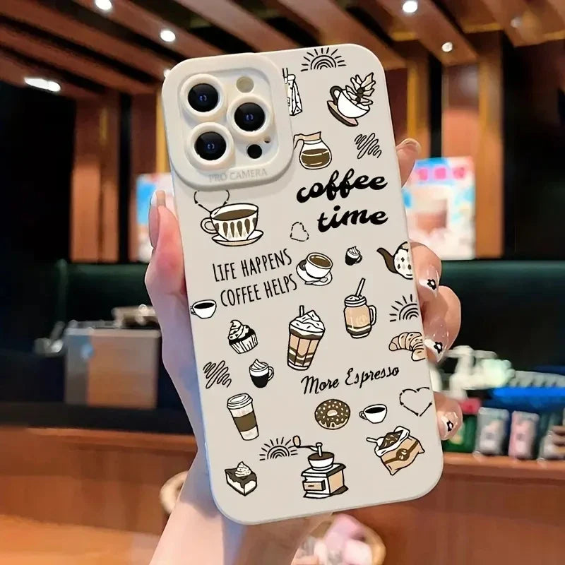 Coffee Time Phone Case for Xiaomi Mi 14 13 12 11 Lite 5G NE 12T 13T Poco F5 X5 X6 X3 M6 Pro 4G Soft Shockproof Protective Cover