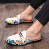 Luxury Brand Summer White Half Drag Loafers Luxury Brand Men Shoes Casual Men's Party Shoes Leather Slip on Comfortable Slippers