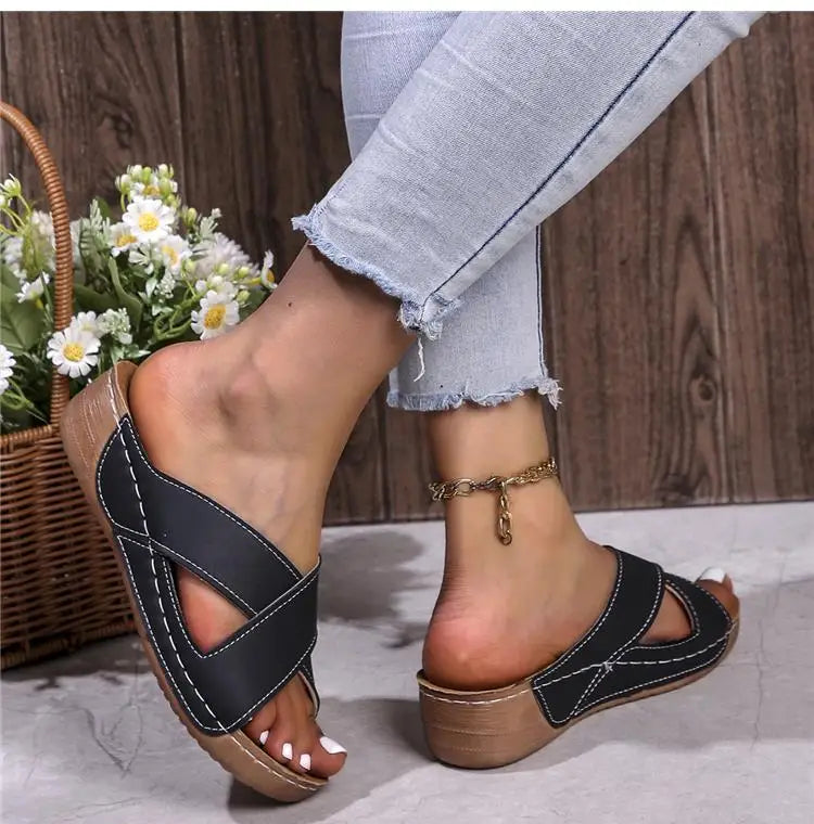 Summer Women Sandals Shoes Retro Walking Shoes Party Ladies Shoes Beach Sandals Woman Soft Female Footwear Women Sandal