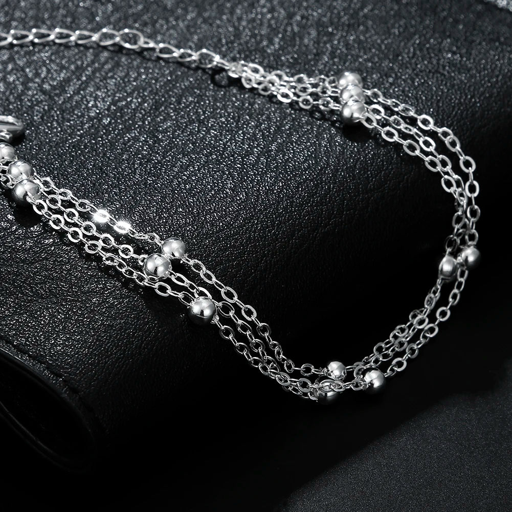 Hot luxury designer 925 sterling silver Tassel beads Bracelets necklaces for women Fashion original jewlery sets party wedding