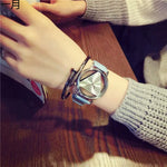 Load image into Gallery viewer, Fashion Simple Triangular Glass Watch Nail Bracelet Set Quartz Watch
