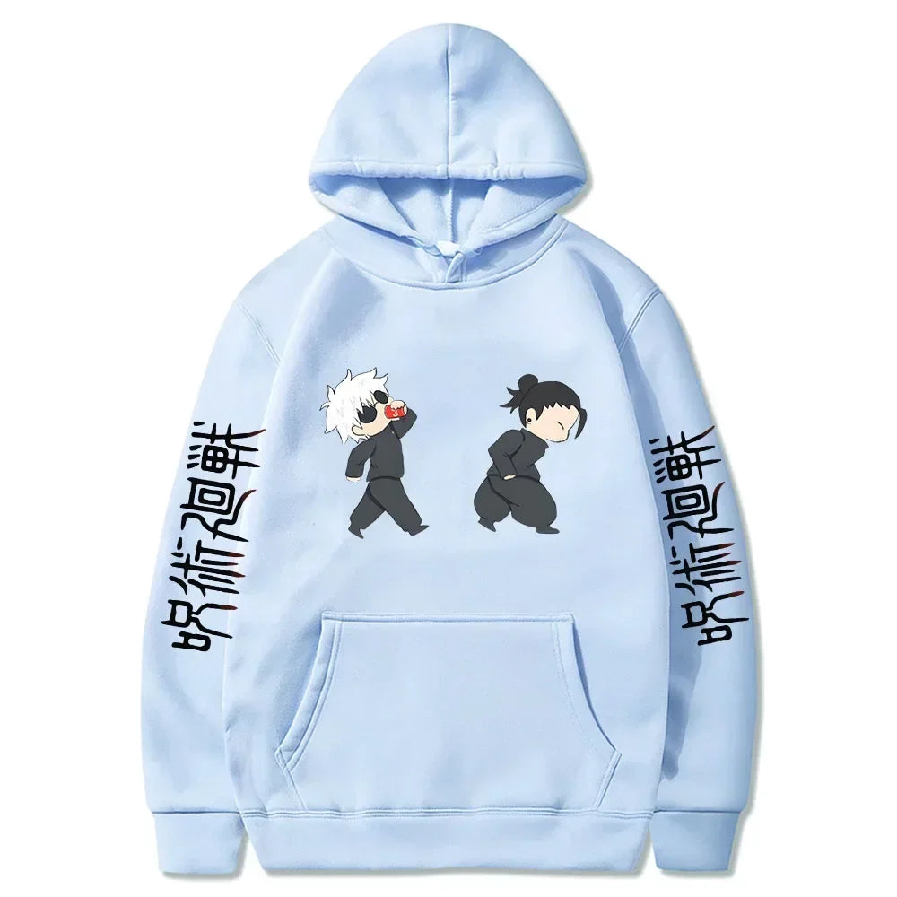 Jujutsu male and female Kaisen Anime Hoodies cartoon Satoru Gojo cute pullovers printed sweaters plus size casual autumwinter
