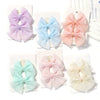 2pcs/set Lovely Bow Hairpins Solid Color Gauze Bows Clip for Kids Sweet Soft Hair Clips Pink Princess Girls Hair Accessories