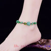 Jade Flower Anklets for Women Jewelry Gifts Green Talismans Gemstone Gemstones Men Luxury Designer Gift Natural Fashion Real