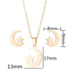 Fashion Women Men Silver Color Gold Titanium Steel Punk Necklace Earrings  Jewelry Gift