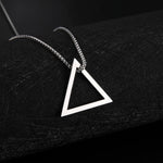 Load image into Gallery viewer, Dreamtimes Inverted Triangle Pendant Necklace Geometric Stainless Steel Chain Streetwear Hip hop Guy Jewelry For Men Necklace
