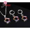 New 2 Colors Necklace Pendant Earrings 925 Sterling Silver Color Color Jewelry Sets For Women Ladies Stars Shape Party Gifts