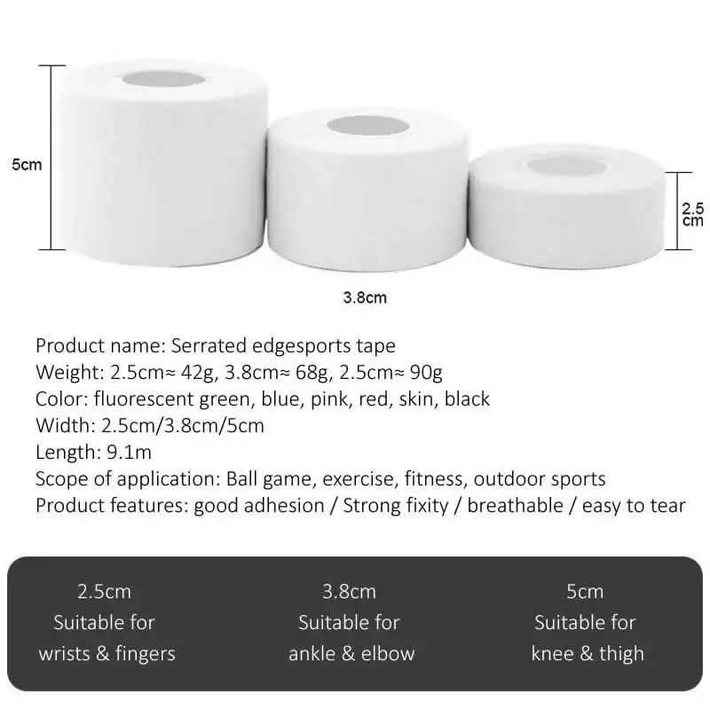 Sports White Bandage Athletic Tape Adhesive Bandage for Muscle Knee Elbow Fingers Ankles Wrist Protection