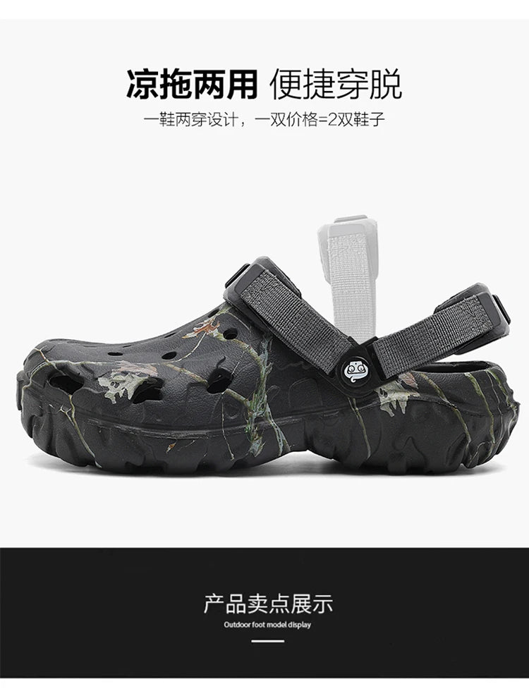 Summer Men's Casual Sandals Fashion Mens Light Waterproof Shoe Male Non-Slip Chef Shoes for Men Comfortable Water Beach Slippers