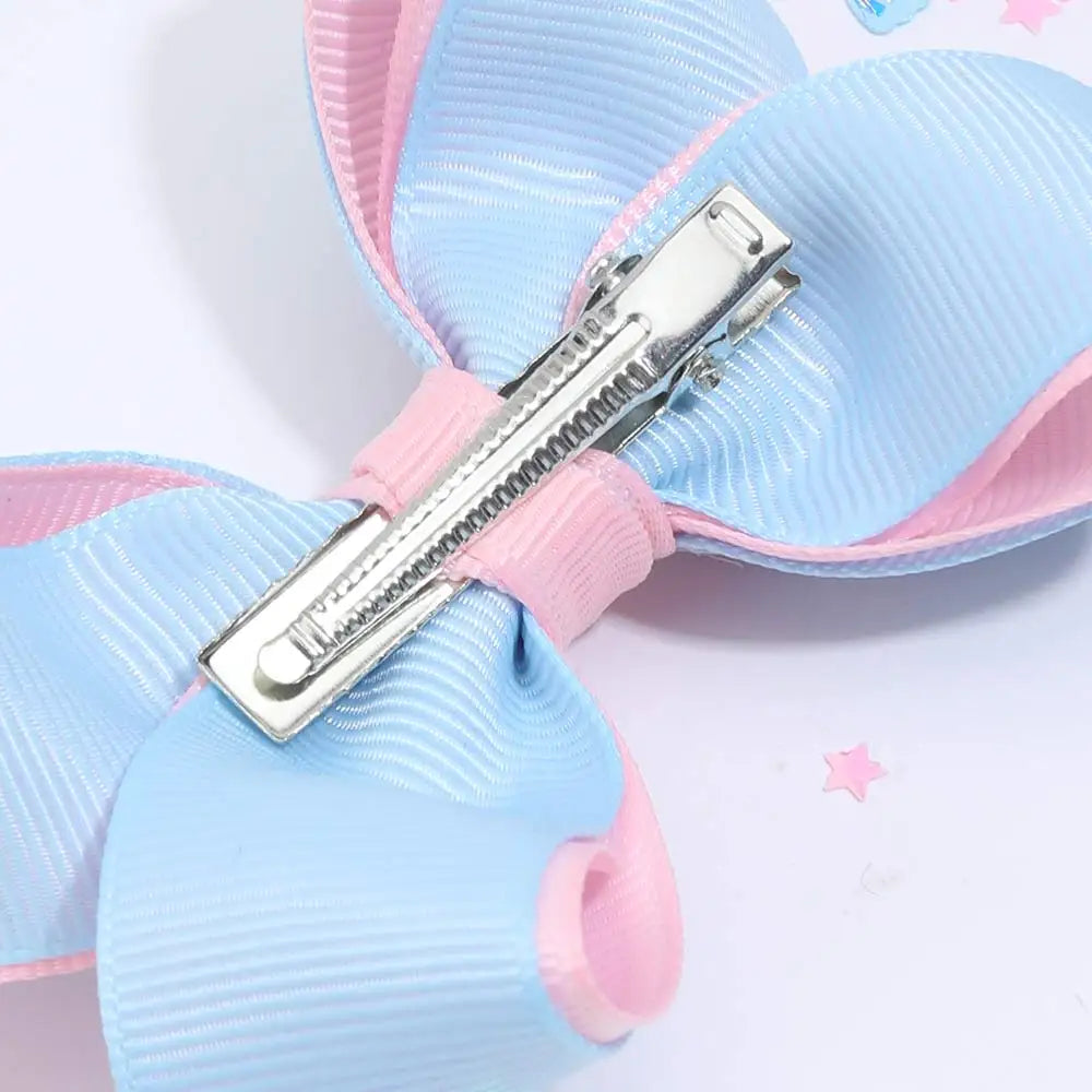 2Pcs Glitter Hairpin For Girls Boutique Ribbon Bowknot Hair Clips Kids Hair Accessories Handmade Sweet Barrettes Headwear