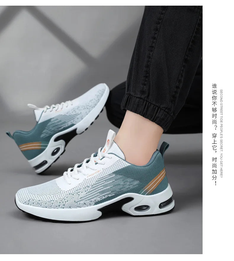 2024 Men's Shoes Spring fashion Soft sole sports single shoes flying woven Casual style men's Running shoes sneakers