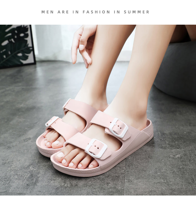 New Sandals Mute Shoes Slope Thick Platform Comfortable Buckle Fashion Women Shoes Beach Travel Slides Shoes Female 2023