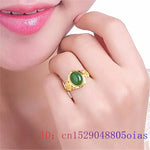Load image into Gallery viewer, Green Jade Ring Men Women Amulet Fashion Zircon Natural Jewelry Gemstone Gifts 925 Silver Crystal Chalcedony Charm
