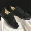 plus size men luxury fashion singer stage DJ dress rivets shoes cow suede leather studded shoe black trendy spikes footwear male