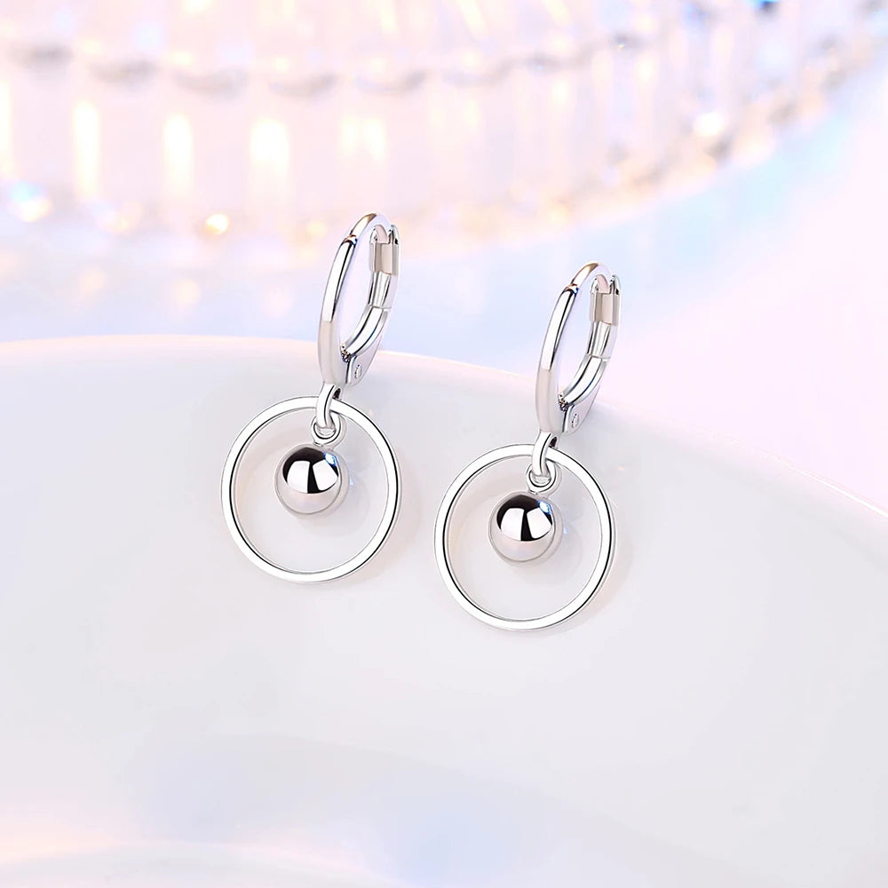 Fanqieliu 925 Silver Needle Lady's New Jewelry Round Drop Earrings FQL23580