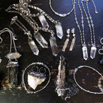 Load image into Gallery viewer, 10pcs Black Tourmaline Tibetan Quartz Crystal Statement Necklace Goth Wicca Boho Punk Rock Festival Schorl Unisex Jewlery
