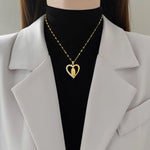Load image into Gallery viewer, Stainless Steel Crystal Heart Virgin Mary Necklace for Women Amulet Gold Plated Necklace Religious Jewelry Our Lady of Aparecida
