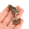 Brass Crane Figurines Bucket Miniatures Desktop Ornaments Tea Pet Living Room Decorations Crafts Accessories Animal Statue Decor