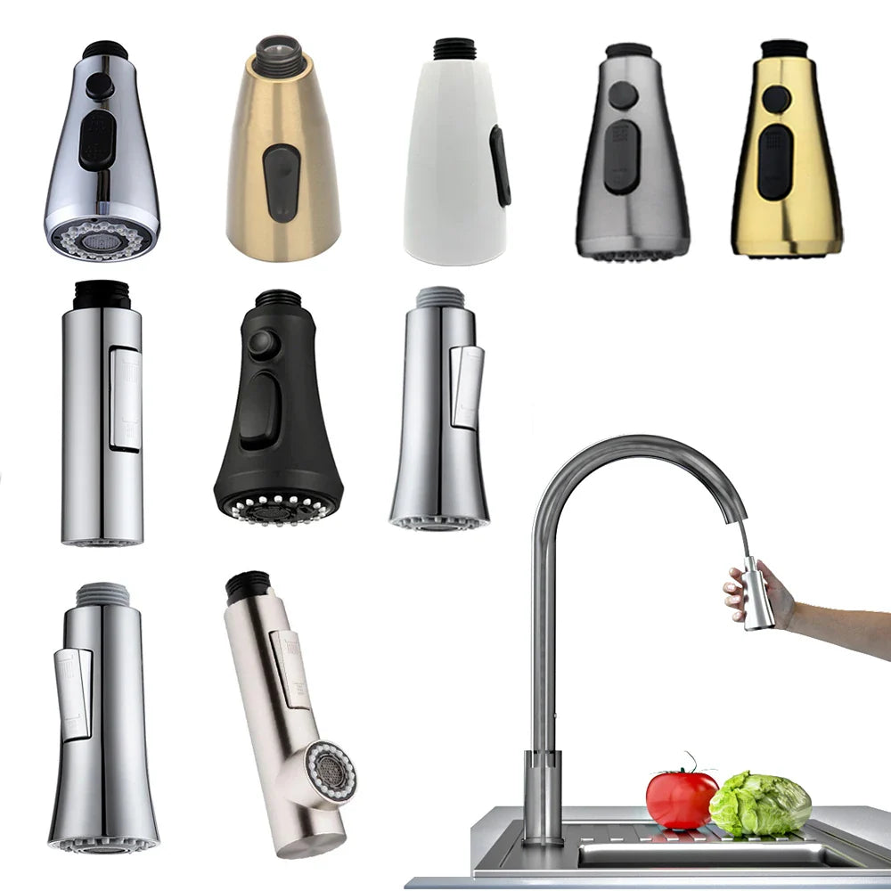 Kitchen Faucet Sprayer Nozzle Pull Out Shower Spray Head G1/2 Tap Accessory Replacement Black Golden Head Aerator Nozzle
