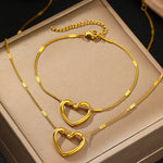 Load image into Gallery viewer, Stainless Steel Jewelry Set Novelty Twisted Heart Light Luxury High-end Sense Jewelry Set For Women Jewelry Anniversary 2024
