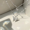 New Shiny Butterfly Necklace Stainless Steel Necklace For Women Double Layer Clavicle Chain  Jewelry for Ladies Gift