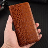 Cases For SAMSUNG Galaxy S24 S23 S22 S21 S20 Plus Ultra FE 5G Crocodile Flip Case Cowhide Genuine Leather Magnetic Wallet Covers